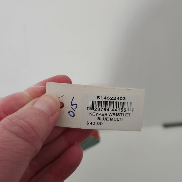 New Fossil Key-Per Wristlet Wrist Wallet  Canvas  Zip Around NWT Teal Coral - Picture 5 of 10